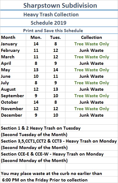 Sharpstown Heavy Trash Schedule – Sharpstown Civic Association