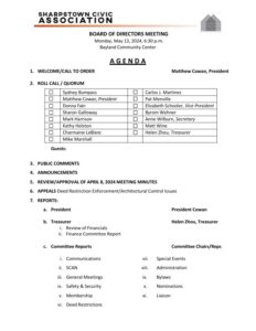 May 2024 Board Meeting Agenda Posted – Sharpstown Civic Association